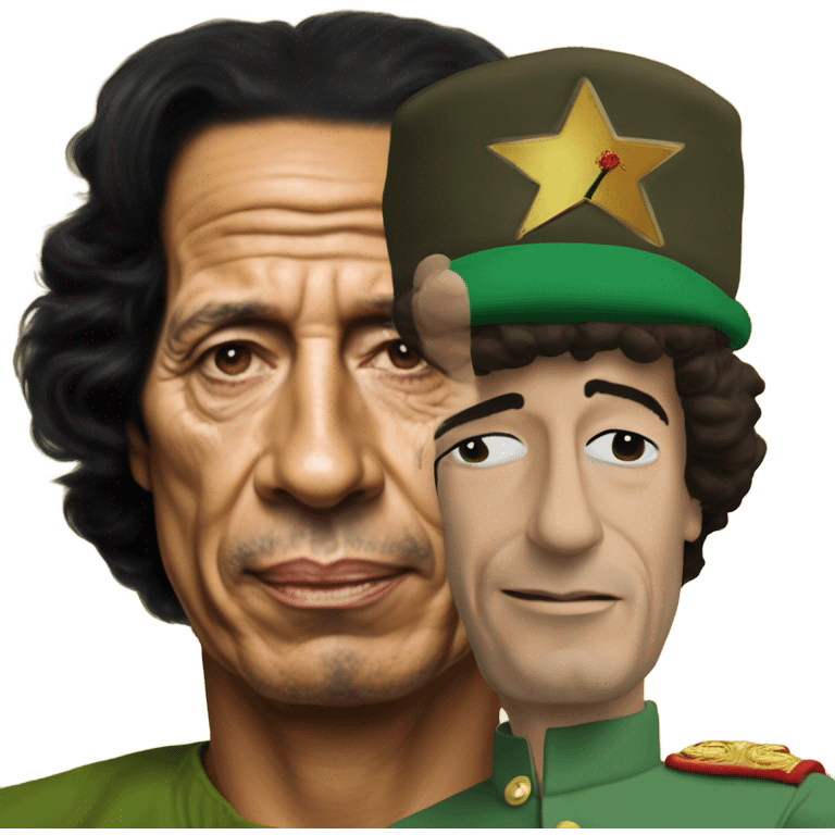 Photo realistic Muammar Gaddafi with Malcolm in the middle emoji