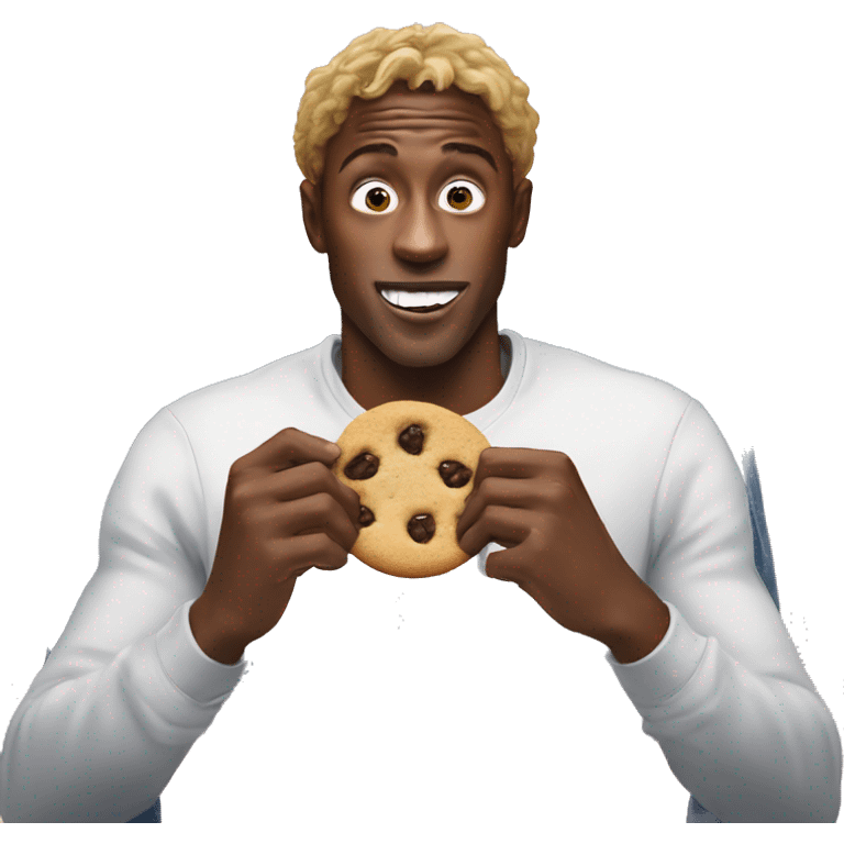 dog eating cookie while watching ksi and logan paul emoji