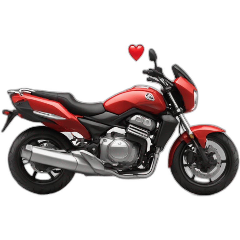 Moto qui fait un bisou avec un coeur emoji