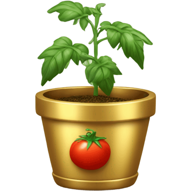 Tomato plant in gold pot emoji