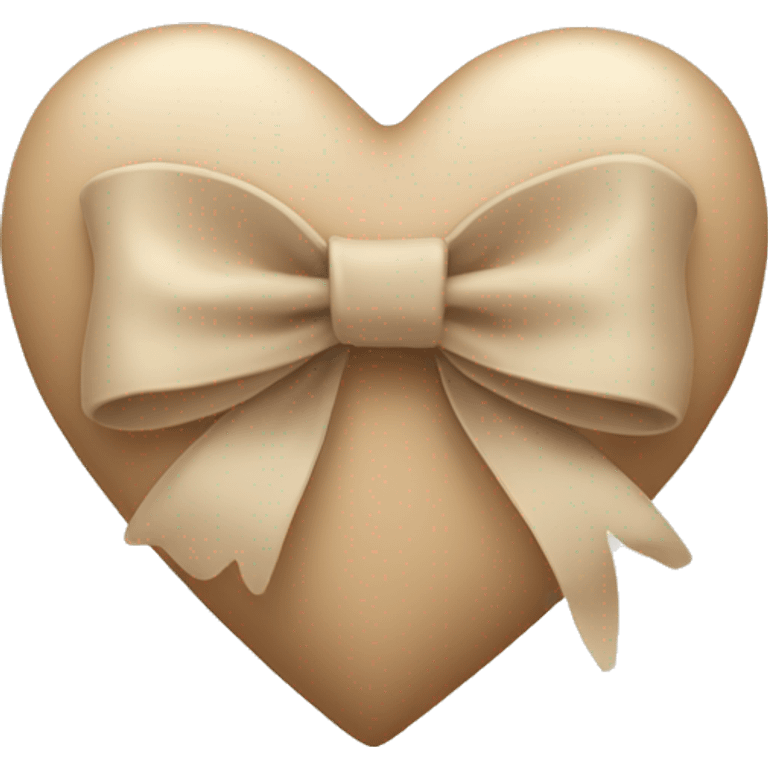 Beige heart with a beige bow  emoji