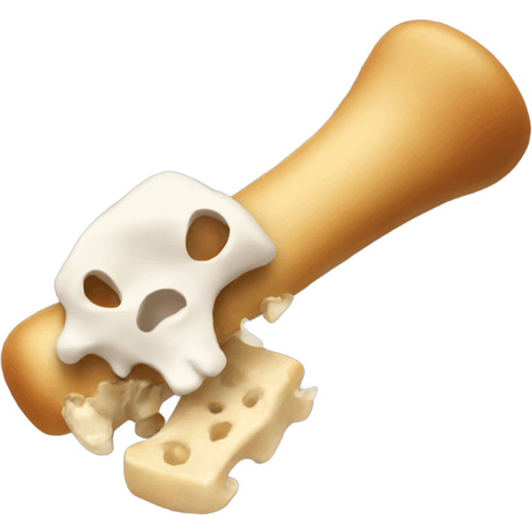 Emoji eating a bone emoji