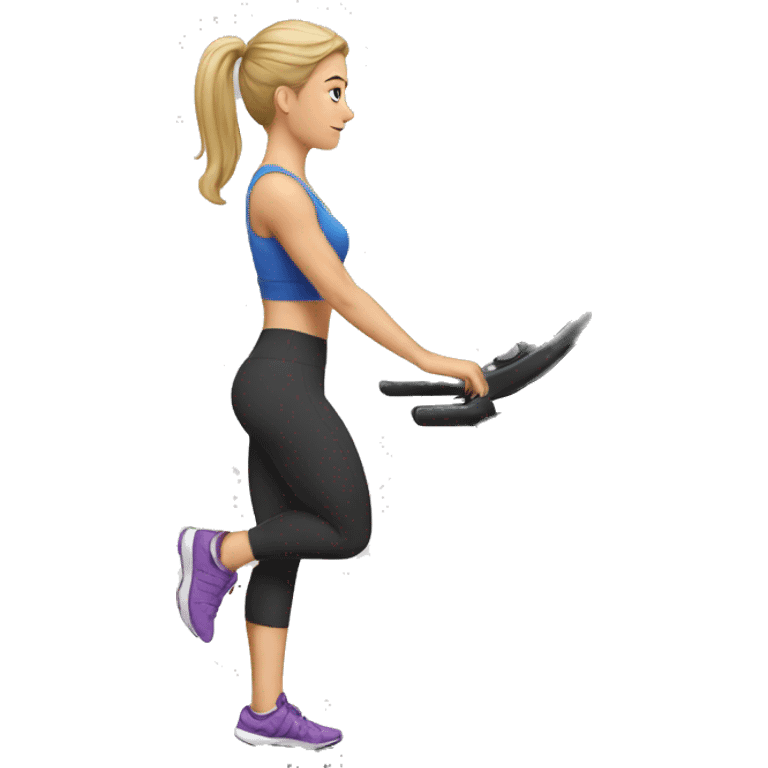 White woman working out at the gym emoji