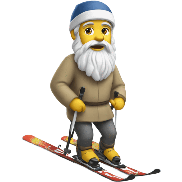 Socrates on mountain skis emoji