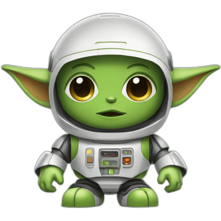 cute robot with yoda ears emoji