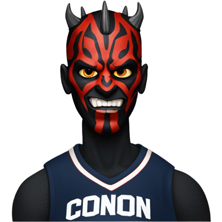 Darth maul in a UConn basketball jersey emoji