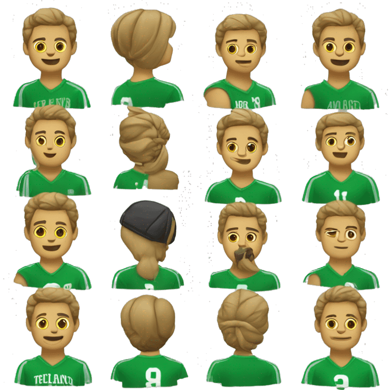 Chiva con remera verde castaña y sports emoji