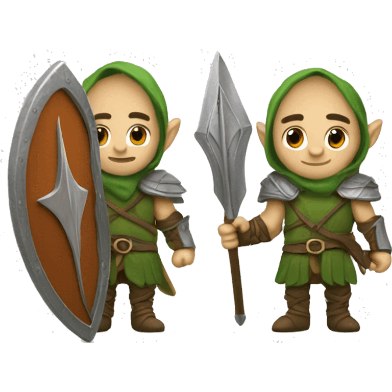 Elven Warrior with Shield and Spear emoji