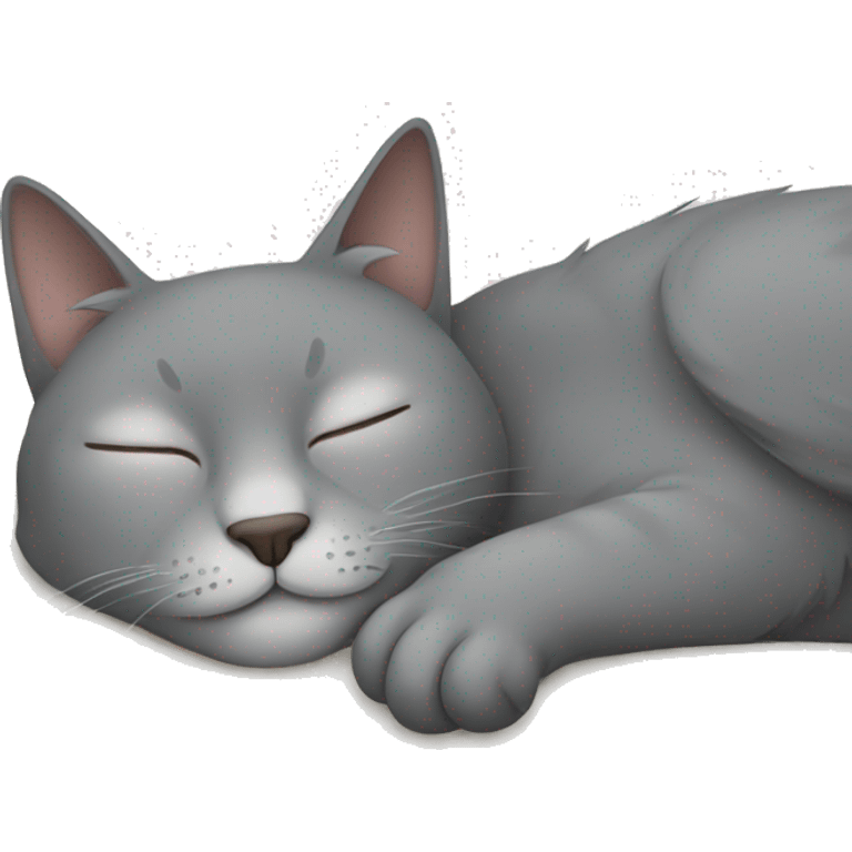 Grey cat sleeping emoji