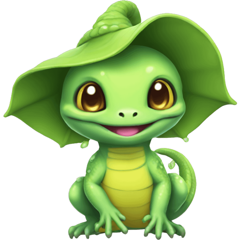 little kawaii cute fairy witch lizard emoji