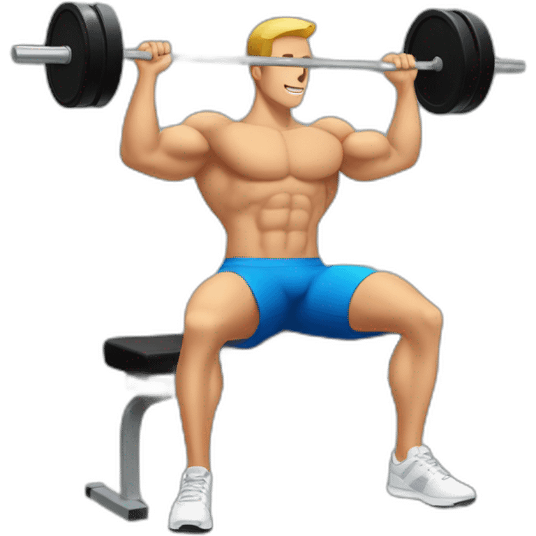 Bench chest press exercise emoji