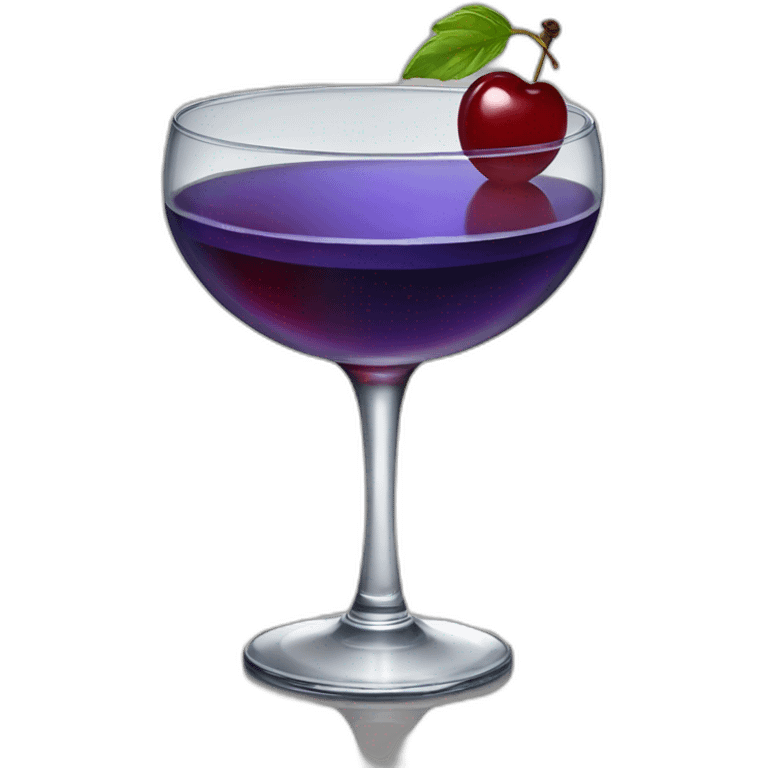 Manhattan cocktail in a coupe glass with a maraschino cherry emoji