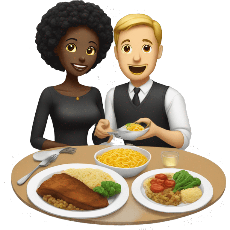 Black wife gives white husband meal emoji