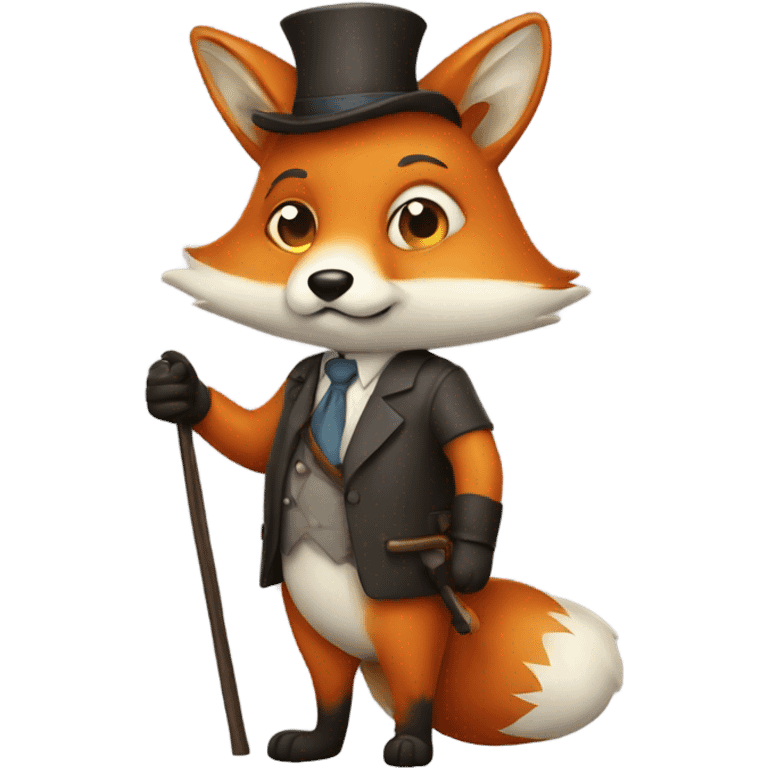 fox with a cane in hand emoji