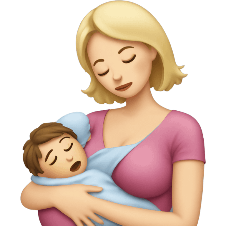 Tired mum; breastfeeding emoji