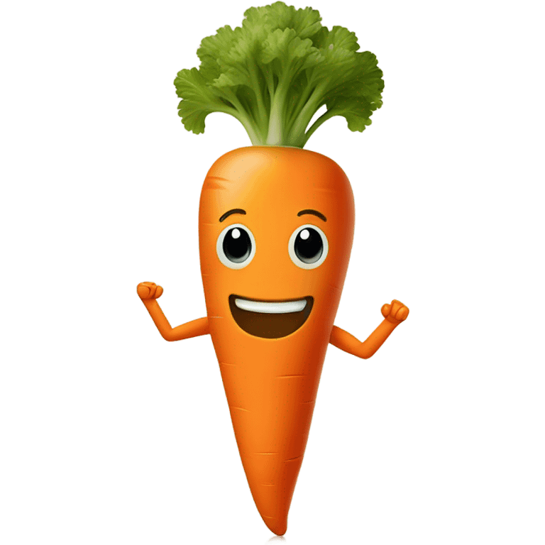 Carrot with face and limbs emoji