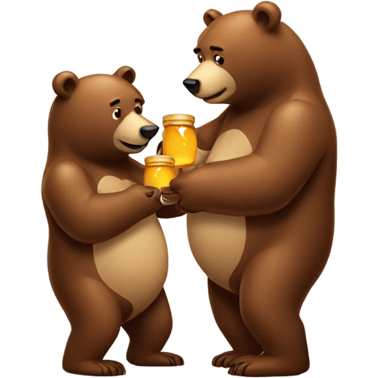  A bear putting honey on another bear emoji