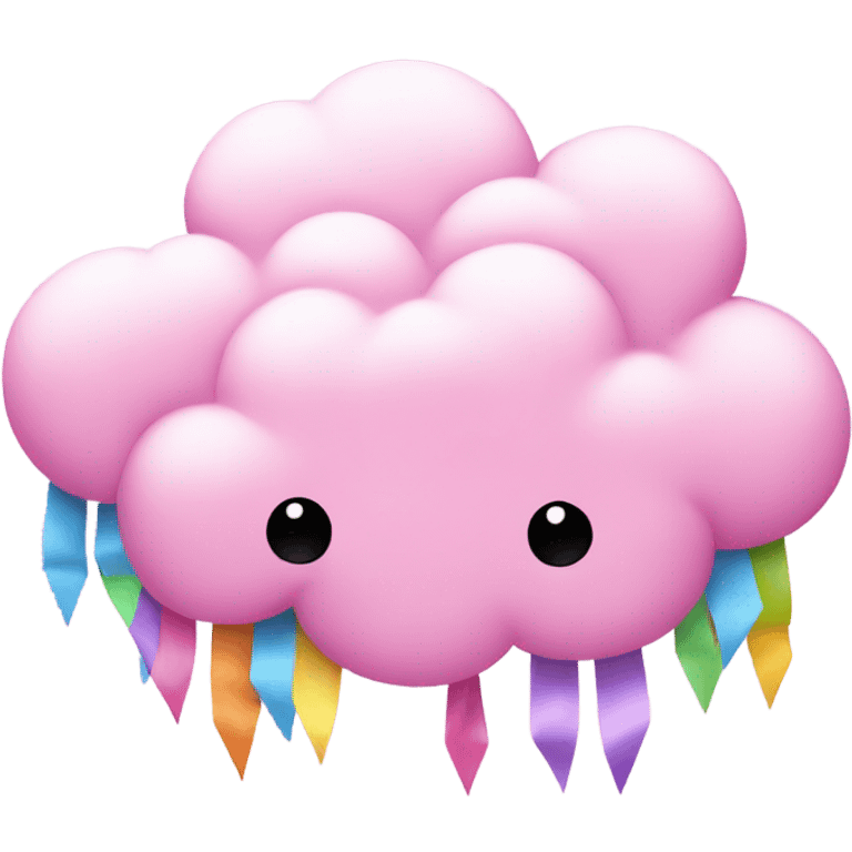 Pink cloud with bows  emoji