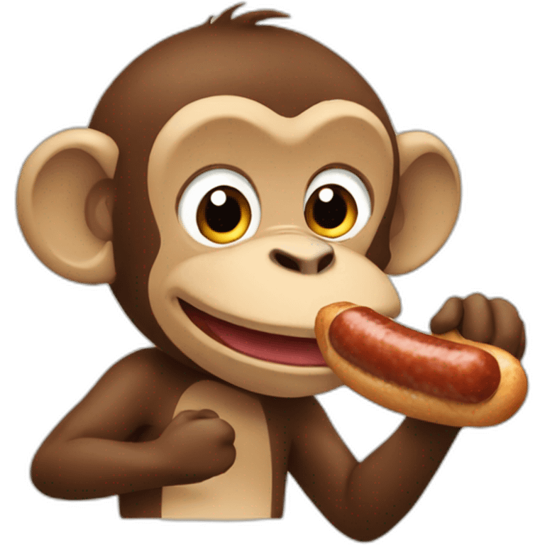 monkey eating sausage emoji