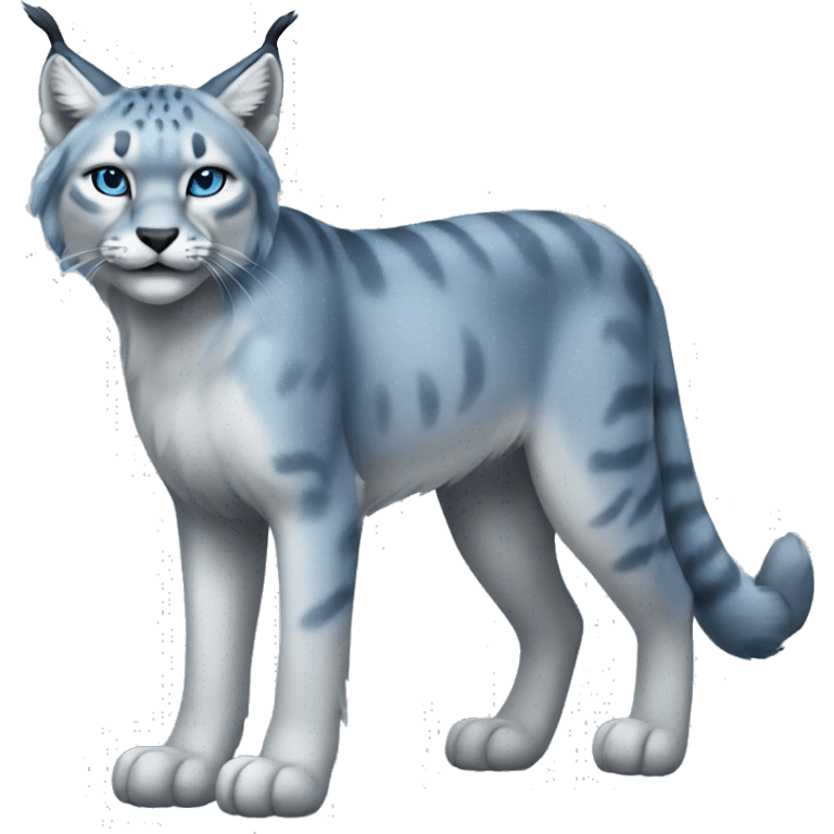 A blue lynx full body and short tail emoji