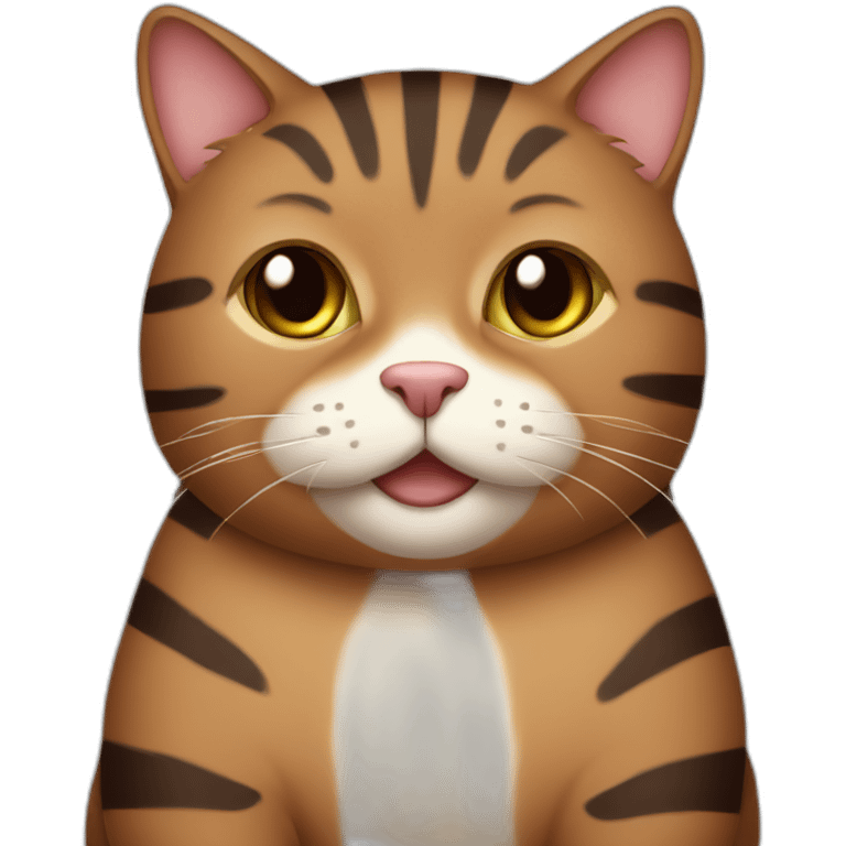 Fat brown striped cat emoji