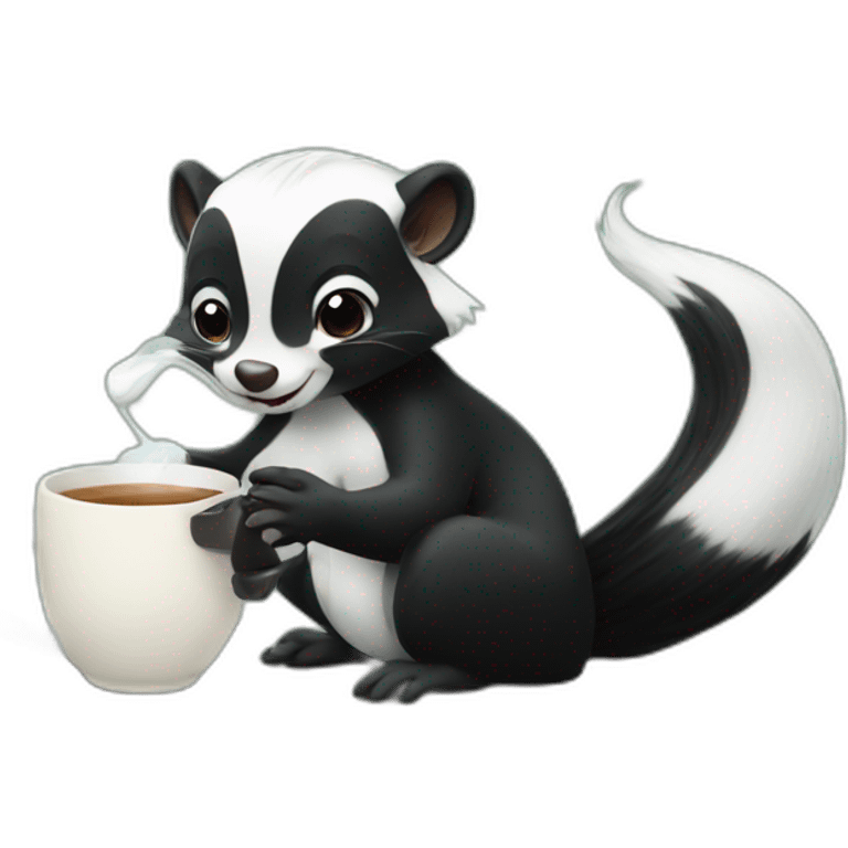 skunk drinking tea emoji