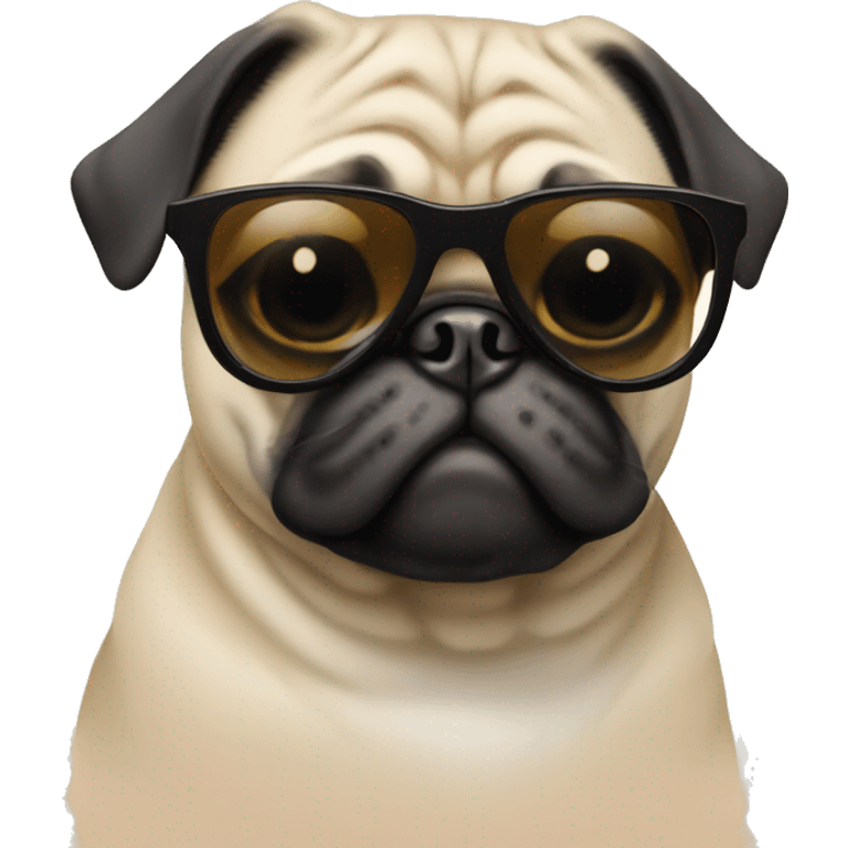 Pug with sunglasses emoji