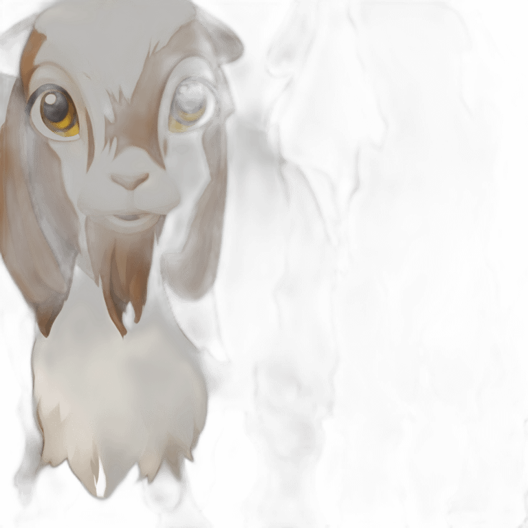 Boer goat, floppy ears, no horns, brown and white fur emoji