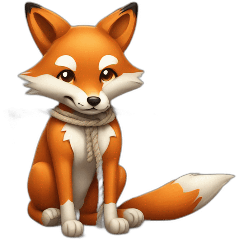 Fox tied up with ropes emoji