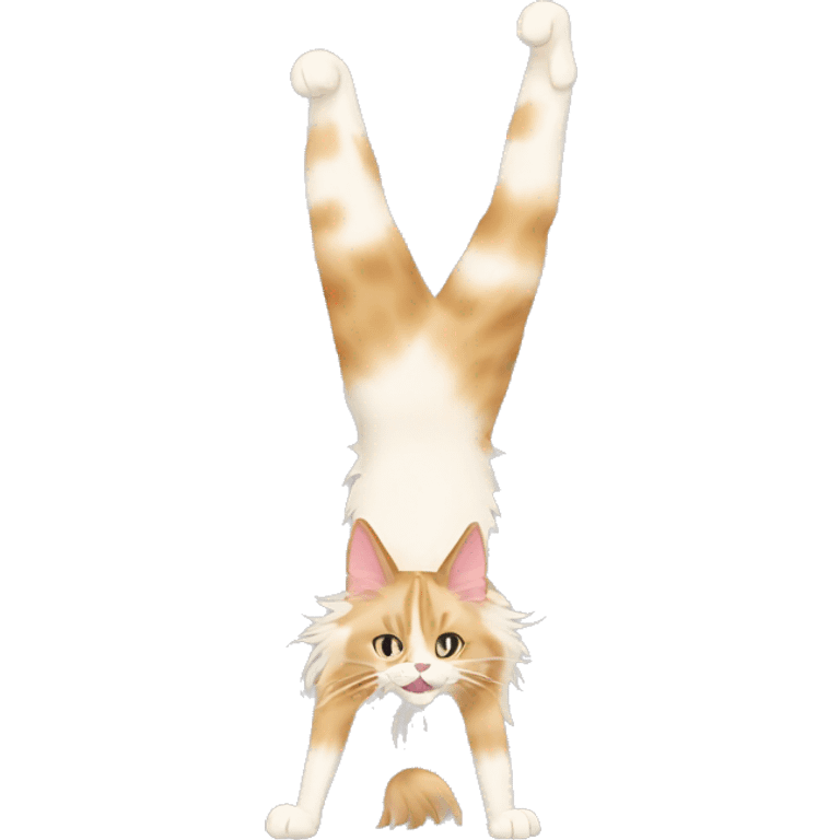 cream maine coon doing a handstand  emoji