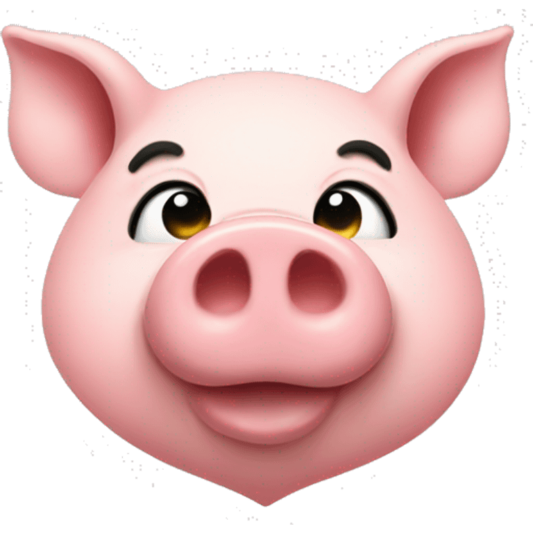 Pig emoji kiss with heart sign emoji