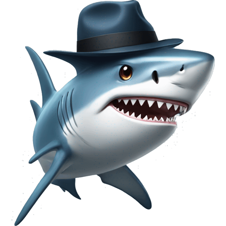 shark with hat emoji