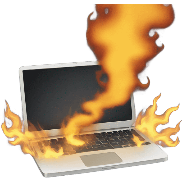 Burning laptop emoji