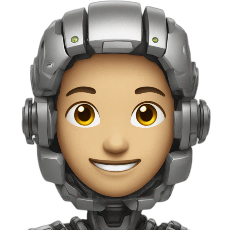 Happy cyborg emoji