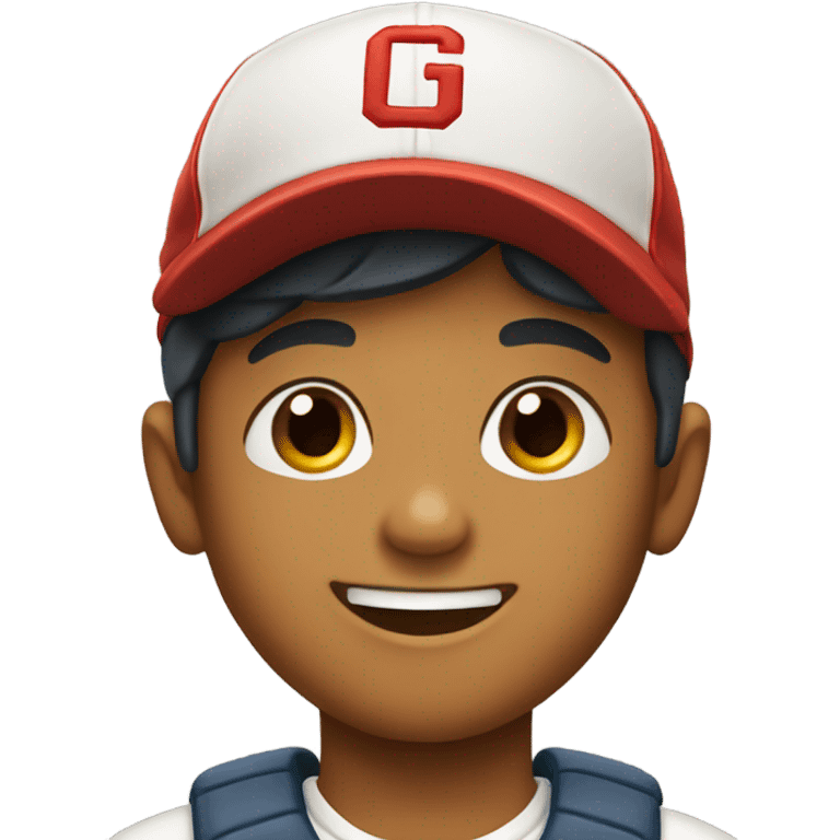 smiling boy in baseball cap emoji