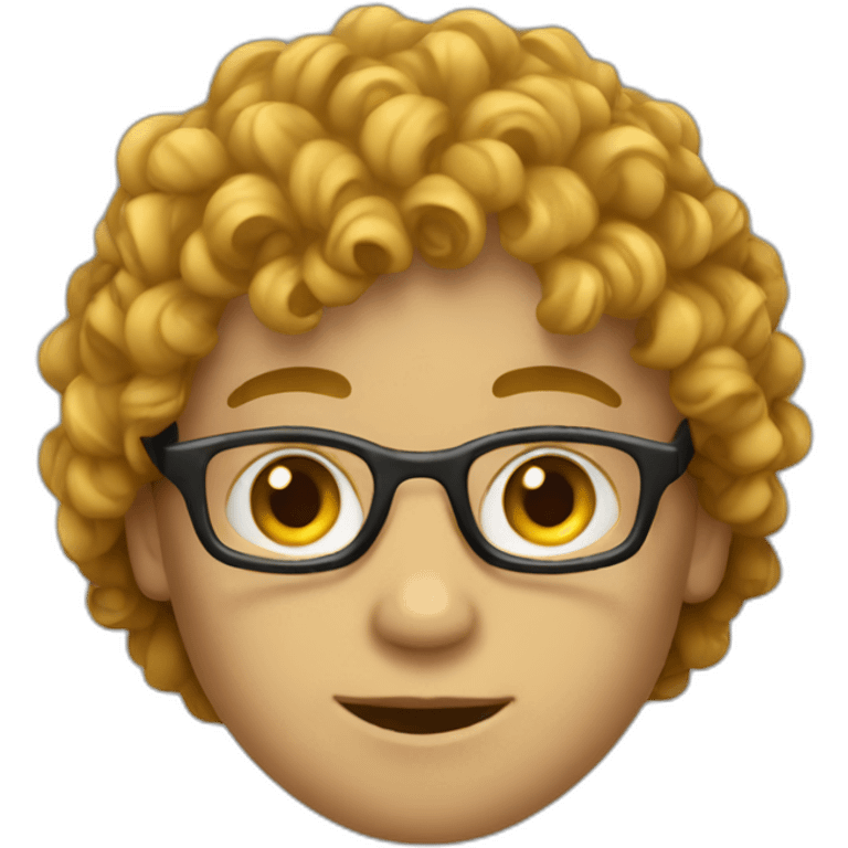 Curly  coder boy emoji