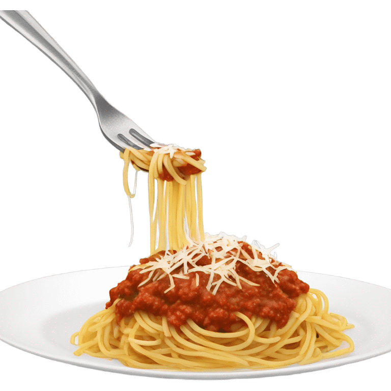 Spaghetti and sauce and meat with Parmesan cheese emoji