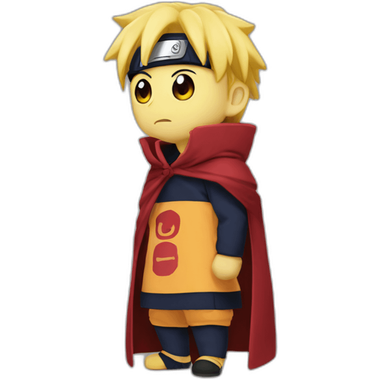 naruto wearing akatsuki cloak eating tartiflette emoji