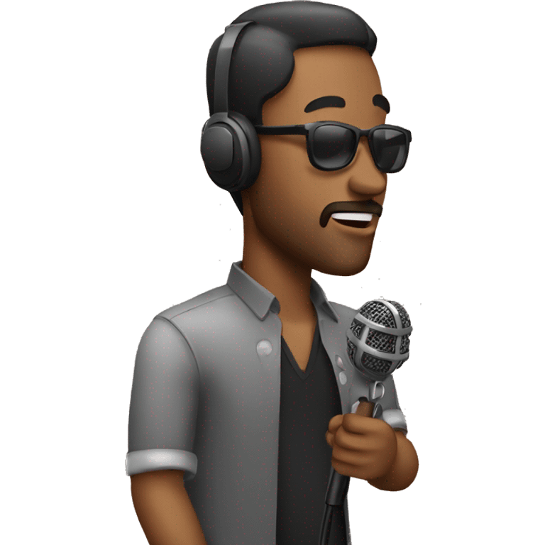 man singer with microphone emoji