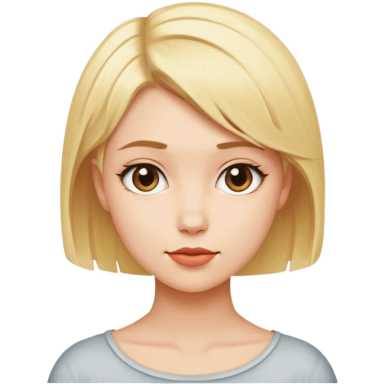 blonde girl with short hair in  emoji