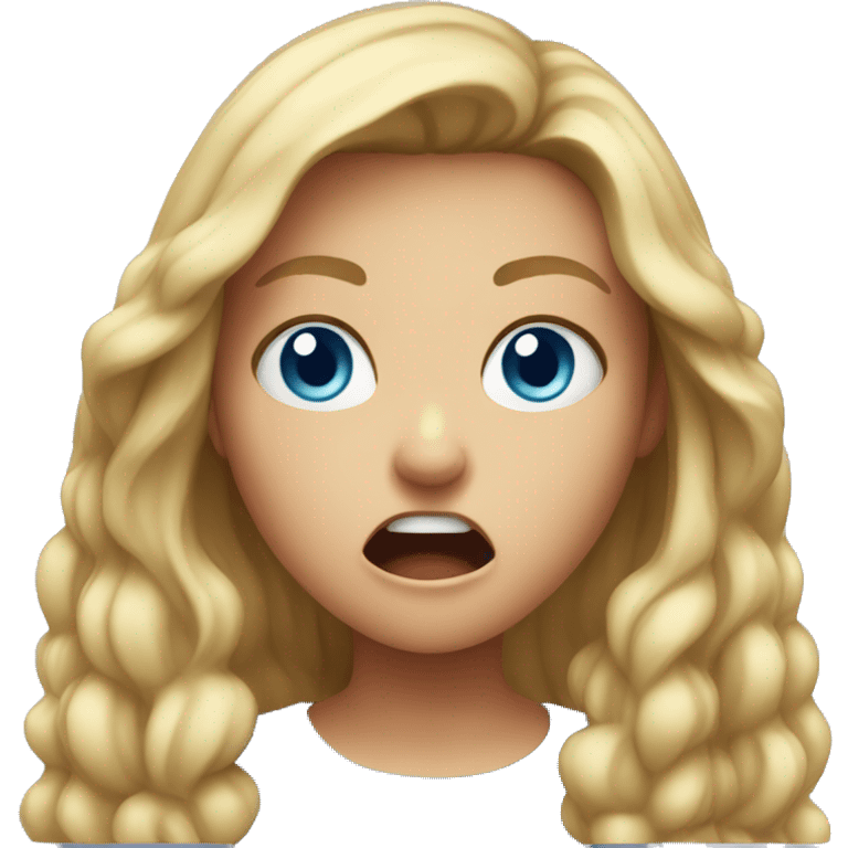 Girl yelling blue eye version emoji