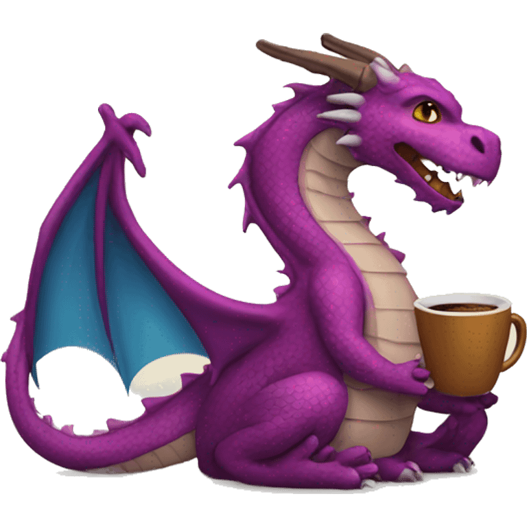 dragon with coffee emoji