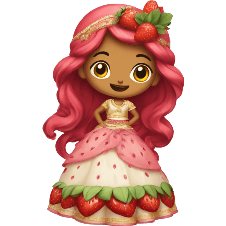 strawberry shortcake in a lehenga  emoji