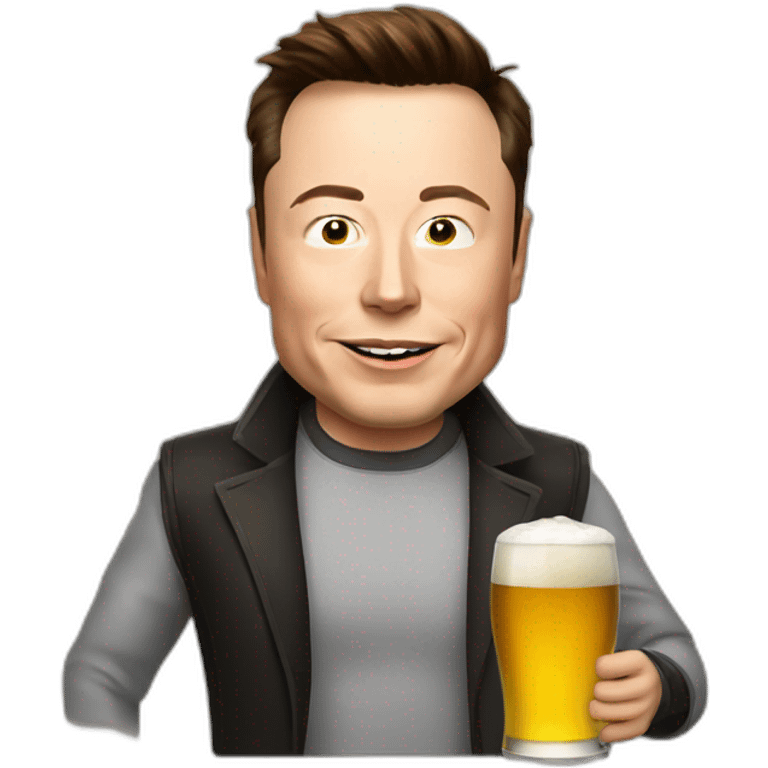 elon musk drink beer emoji