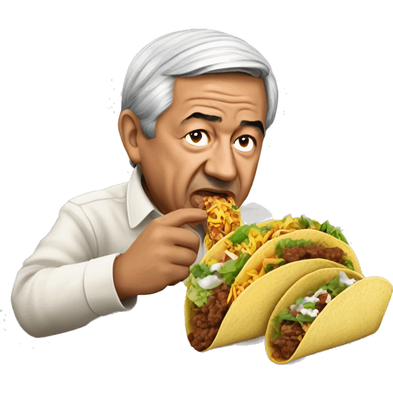 Andres Manuel Lopez Obrador eating tacos emoji