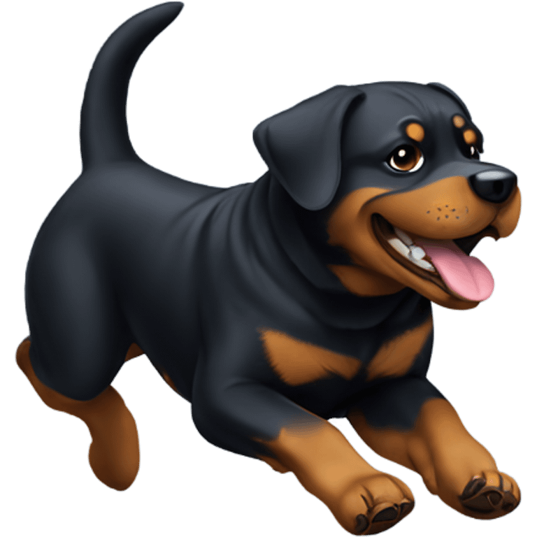 Rottweiler running and giving a thumbs up  emoji