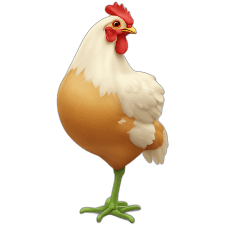 Un poulet qui mange une tulipe emoji