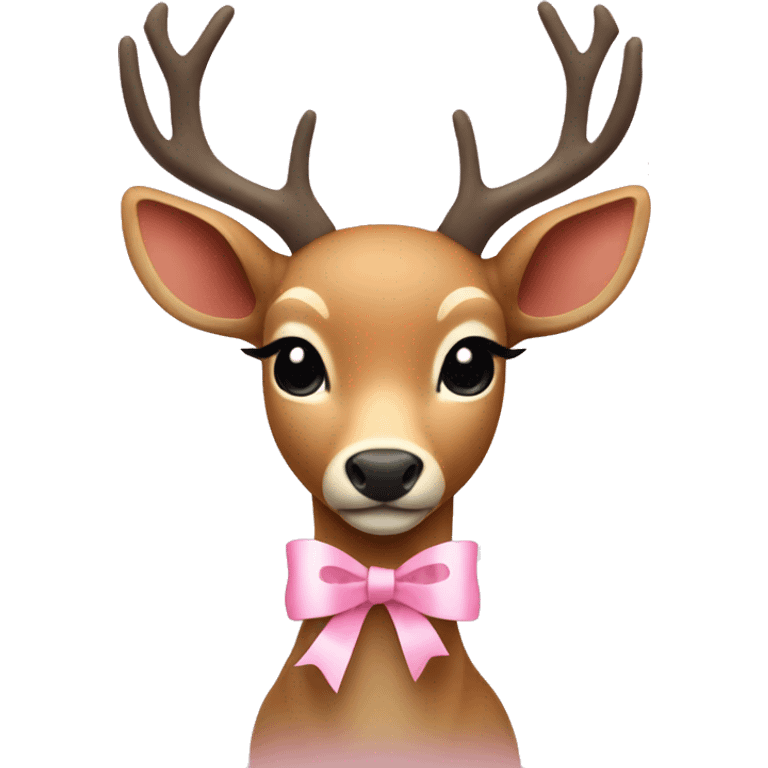 deer with light pink ribbon  emoji