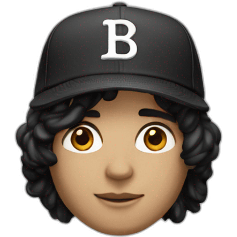 guy with white skin burberry cap and black mid-length hair emoji