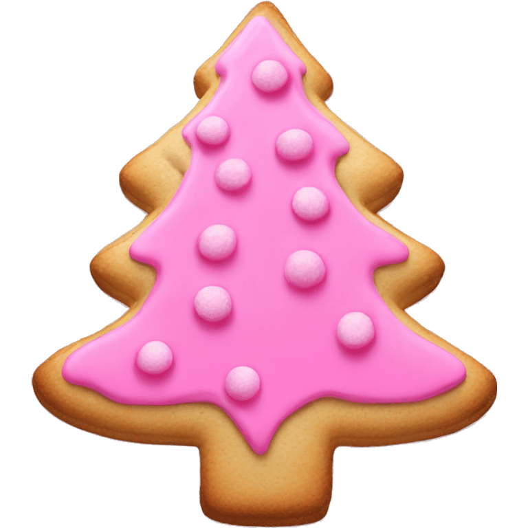 Pink christmas tree cookie emoji